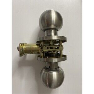 Privacy Door Knob Handle Lockset Strike Plate Hardware Bed / Bath Satin Nickel